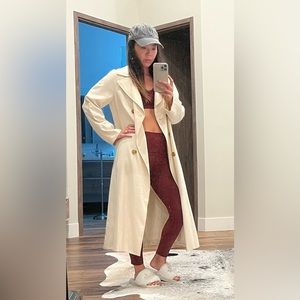 ZARA white ivory oversized trench coat XS